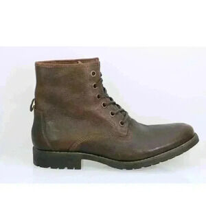 Frank & Oak Ashbury Rubbed Soled Italian Leather Lace-Up Boots in Cognac — $225
